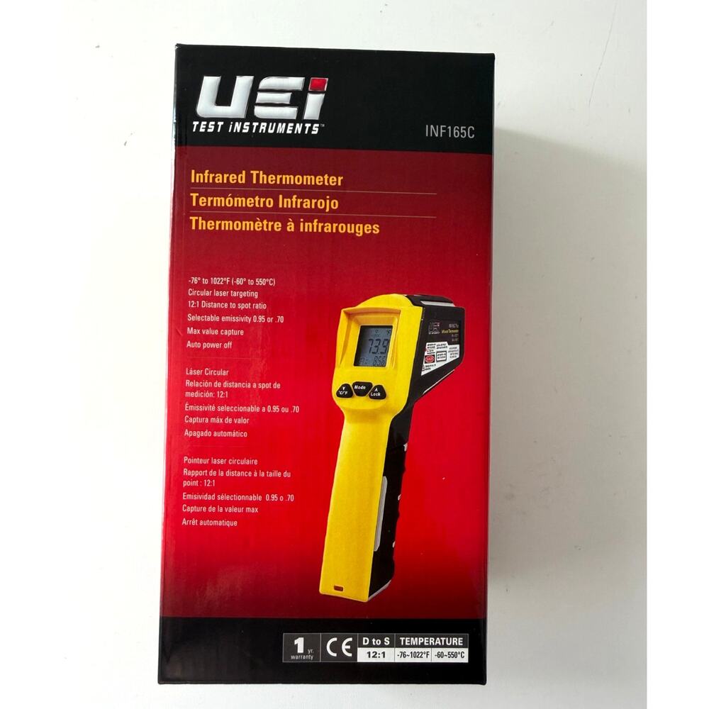 UEi INF165C Infrared Thermometer 12:1 Circular Laser -76°F to 1022°F HVAC New